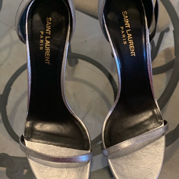 Saint Laurent Classic Strap Heels Silver - Picture 6 of 6